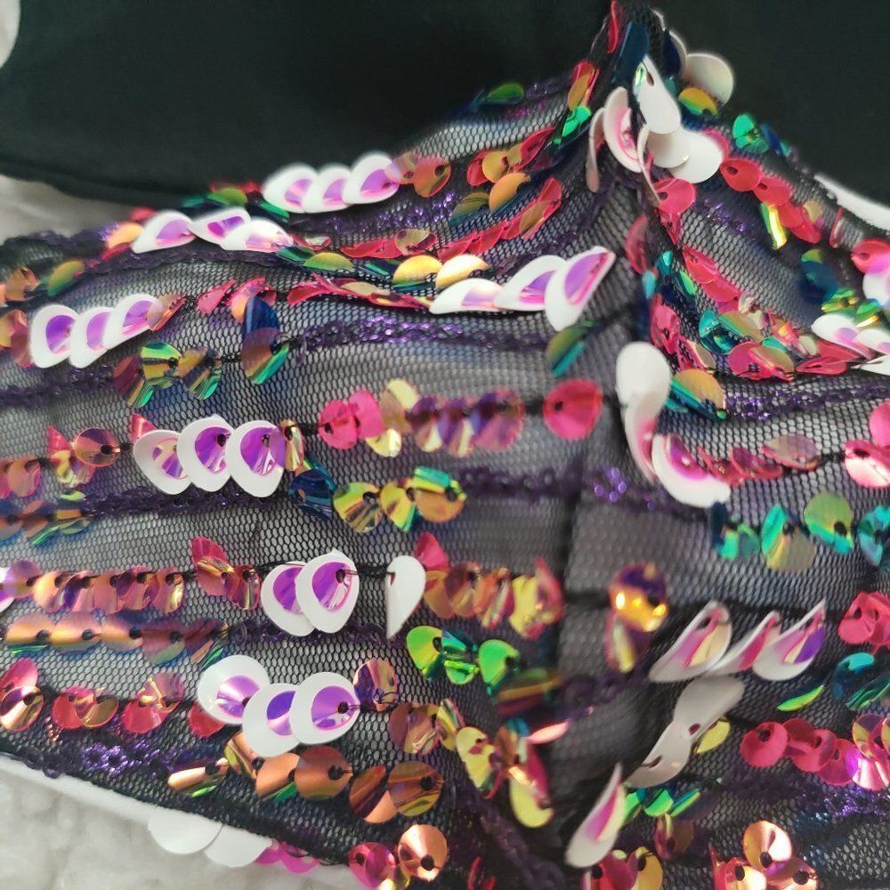 Fashion x2 Cloth Face Mask multicolor Sequin NWT - Picture 3 of 6